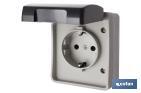 Weatherproof Socket IP44 with protective cover | For Outdoors | 16A - 250V | Grey - Cofan