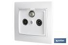 Flush-mounted final socket for TV - Satellite - Radio | Pacific Model | Size: 83 x 81mm - Cofan