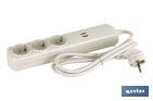 3-SOCKET POWER STRIP | IT INCLUDES 2 USB PORTS | CABLE LENGTH: 1.5 METRES