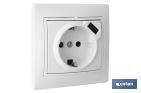 2-pin socket base | Pacific Model | Mono-block with shutter | It includes 1 USB port - Cofan