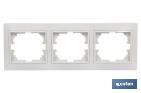 Flush mounted switch surround | for 3 gangs | White and black - Cofan