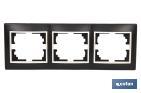 Flush mounted switch surround | for 3 gangs | White and black - Cofan