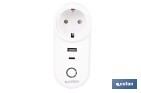 Enchufe inteligente con USB y tipo C | Conexión WiFi y Bluetooth | Aplicación: Smart Life o Tuya | Compatible con Alexa y Google | Control remoto, temporizador y protección infantil - Cofan