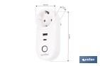 Enchufe inteligente con USB y tipo C | Conexión WiFi y Bluetooth | Aplicación: Smart Life o Tuya | Compatible con Alexa y Google | Control remoto, temporizador y protección infantil - Cofan