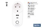Enchufe inteligente con USB y tipo C | Conexión WiFi y Bluetooth | Aplicación: Smart Life o Tuya | Compatible con Alexa y Google | Control remoto, temporizador y protección infantil - Cofan