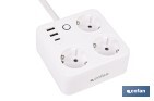 Regleta inteligente WiFi con 3 tomas + 2 puertos USB + 1 puerto USB-C | Conectividad WiFi y Bluetooth | Aplicación: Smart Life o Tuya | Control remoto de dispositivos | Compatible con Alexa y Google - Cofan