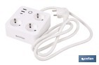 Regleta inteligente WiFi con 3 tomas + 2 puertos USB + 1 puerto USB-C | Conectividad WiFi y Bluetooth | Aplicación: Smart Life o Tuya | Control remoto de dispositivos | Compatible con Alexa y Google - Cofan