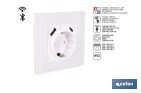Base de tomada inteligente com USB e tipo C | Ligação WiFi e Bluetooth | Aplicação: Smart Life ou Tuya | Compatível com Alexa e Google | Controlo remoto, temporizador e segurança para crianças - Cofan