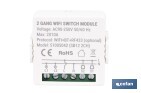 Relé inteligente de 2 interruptores WiFi | Aplicación: Smart Life o Tuya | Conectividad WiFi + Bluetooth | Para luces de hasta 10 A/150 W | Compatible con Alexa y Google - Cofan