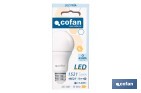 Bombillas LED classic E27 de luz fría (6500 K) | Ahorro de energía y larga duración 15.000 h de vida | Ángulo de apertura de 180° - Cofan