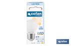 Bombillas LED esférica E27 6,5 W 806 lúmenes | Ahorro de energía y larga duración 15.000 h de vida | Disponibles en 2 temperaturas de color - Cofan