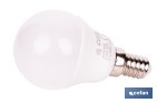 Bombillas LED esférica E14 con rosca fina. Con 6,5 W y 806 lúmenes | Ahorro de energía y larga duración 15.000 h de vida | Disponibles en 2 temperaturas de color - Cofan