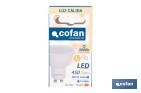Bombillas LED GU10 de 4,9 W y 450 lúmenes | Ahorro de energía y larga duración 15.000 h de vida | Disponibles en 2 temperaturas de color - Cofan