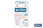 Bombillas LED GU10 de 4,9 W y 450 lúmenes | Ahorro de energía y larga duración 15.000 h de vida | Disponibles en 2 temperaturas de color - Cofan