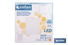 Panel LED empotrable backlight 36 W 3600 lúmenes con luz fría 6500 K | Ahorro de energía y larga duración 30 000 h de vida | Medidas 59,5 x 59,5 cm - Cofan