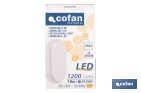 Luminaria LED 10 W 1200 lúmenes con luz neutra 4000 K IP65 | Ahorro de energía y larga duración 30.000 h de vida | Eficiencia energética E - Cofan