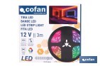 Tira de luz LED con mando a distancia | Iluminación LED RGB 12 V, IP65 con controlador y adaptador | Longitud: 3 metros - Cofan