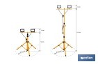 Trípode telescópico con 2 proyectores LED | 20 W, 3600 lm, protección IP65 | Cable de 1,5 m con enchufe europeo - Cofan