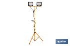 TRÍPODE TELESCÓPICO CON 2 PROYECTORES LED | ALTURA MÁXIMA 1,75 M, 50 W, 4500 LM, PROTECCIÓN IP65 | CABLE DE 1,9 M CON ENCHUFE EUROPEO
