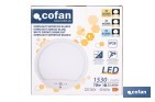 Downlight de superficie 18 W redondo | Sensor de presencia y crepuscular | Diámetro: 230 mm - Cofan