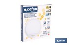 Downlight de superficie 18 W redondo | Sensor de presencia y crepuscular | Diámetro: 230 mm - Cofan