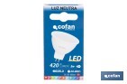 Lámpara LED COB GU-5.3 5W | 4000 K Luz Neutra | 420 lúmenes | Ángulo de 110° | 12V DC | Ahorro Energético del 90% | +50.000 Encendidos | 20.000h de Vida - Cofan