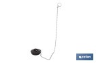 Tapón de drenaje con cadena y dos anillas | Tapón de PVC negro y cadena de acero inox. | Disponible en varias medidas - Cofan