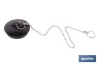 Tapón de drenaje con cadena y dos anillas | Tapón de PVC negro y cadena de acero inox. | Disponible en varias medidas - Cofan