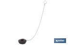 Tapón de drenaje con cadena y dos anillas | Tapón de PVC negro y cadena de acero inox. | Disponible en varias medidas - Cofan