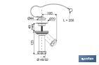 Siphon en Forme de "Y" | Avec Sortie de 40 mm | Valve pour Lavabo et Bidet Ø70 | Fabriqué en Polypropylène - Cofan