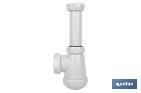 Small Bottle Trap | Extensible Siphon 1" 1/4 Fitting | 40mm Outlet | With Ø32mm Conical Reduction Gasket | Ø70 Basin-Bidet Valve - Cofan