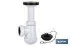 SMALL BOTTLE TRAP | EXTENSIBLE SIPHON 1" 1/4 FITTING | 40MM OUTLET | WITH Ø32MM CONICAL REDUCTION GASKET | Ø70 BASIN-BIDET VALVE