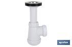 Small Bottle Trap | Extensible Siphon 1" 1/4 Fitting | 40mm Outlet | With Ø32mm Conical Reduction Gasket | Ø70 Basin-Bidet Valve - Cofan