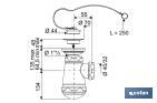 Sifón de Botella | Con Salida de Ø40 mm | Con Racor de 1" 1/2 x 70 | Válvula para Lavabo y Bidé | Fabricado en Polipropileno - Cofan