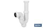 Sifone curvo | Uscita da Ø40 mm | Raccordo da 1" 1/2 x 70 | Valvola per lavabo e bidet | Realizzato in polipropilene - Cofan