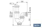 Sifone curvo | Uscita da Ø40 mm | Raccordo da 1" 1/2 x 70 | Valvola per lavabo e bidet | Realizzato in polipropilene - Cofan