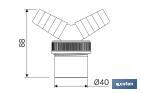 Connector | Size: Ø40mm | With Inlet for Household Appliances | PVC - Cofan