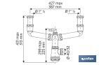 Sifone a bottiglia | Estensibile | Uscita da Ø40 mm | Raccordo doppio 1" 1/2 | Guarnizione conica riduttrice da Ø32 mm - Cofan