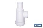 SIFÓN DE BOTELLA CORTO EXTENSIBLE | SALIDA AJUSTABLE DE Ø32-40 MM | ADECUADO PARA LAVABO | DISPONIBLE CON DIFERENTES TAMAÑOS DE RACOR