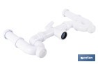 Sifón curvo doble extensible | Salida orientable de Ø32-40 mm y racores de 1 1/2" | Adecuado para fregaderos - Cofan