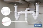 Sifón curvo doble extensible | Salida orientable de Ø32-40 mm y racores de 1 1/2" | Adecuado para fregaderos - Cofan