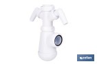 Sifón de botella extensible con 2 tomas auxiliares | Salida horizontal de Ø32-40 mm y racor de 1 1/2" | Adecuado para fregadero - Cofan