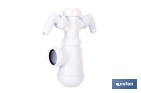 Sifón de botella extensible con 2 tomas auxiliares | Salida horizontal de Ø32-40 mm y racor de 1 1/2" | Adecuado para fregadero - Cofan