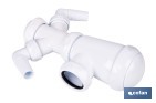 Sifón de botella extensible con 2 tomas auxiliares | Salida horizontal de Ø32-40 mm y racor de 1 1/2" | Adecuado para fregadero - Cofan