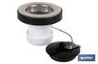 Valve for Basin and Bidet | Polypropylene | Size: 1" 1/4 or 1" 1/2 | Screw, Plug and Chain with Two Rings Included - Cofan