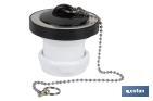 Cofan Valve for Basin and Bidet | Polypropylene | Size: 1" 1/4 or 1" 1/2 | Screw, Plug and Chain with Two Rings Included - Cofan