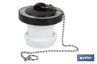 Valve for Basin and Bidet | Polypropylene | Size: 1" 1/4 or 1" 1/2 | Screw, Plug and Chain with Two Rings Included - Cofan