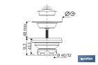 Sink Valve | Polypropylene | Size: 1" 1/2 x 70 or 1" 1/2 85 | Screw and Plug Included | High Drainage Capacity - Cofan