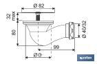 Cofan Shower Tray Waste Trap | 60mm Opening | Ø82mm Strainer Plug | Ø40mm Outlet | Ø32mm Conical Reduction Gasket - Cofan