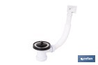 VÁLVULA DE FREGADERO CON REBOSADERO FLEXIBLE | RACOR 1 1/2", VÁLVULA 70 MM Y SALIDA AJUSTABLE Ø32-40 MM